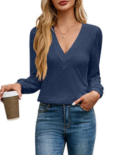 Load image into Gallery viewer, Multi Layered V-neck Long Sleeve Top
