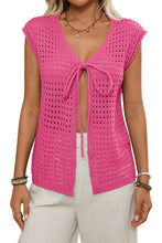 Load image into Gallery viewer, Hollow Bowtie Short Sleeve Sweater
