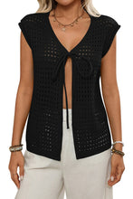 Load image into Gallery viewer, Hollow Bowtie Short Sleeve Sweater
