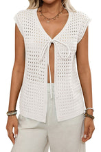 Load image into Gallery viewer, Hollow Bowtie Short Sleeve Sweater
