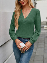 Load image into Gallery viewer, Multi Layered V-neck Long Sleeve Top
