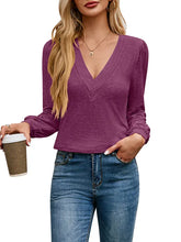 Load image into Gallery viewer, Multi Layered V-neck Long Sleeve Top
