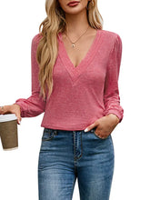 Load image into Gallery viewer, Multi Layered V-neck Long Sleeve Top
